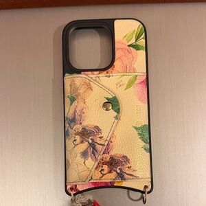Floral Leather Phone Case with Card Holder